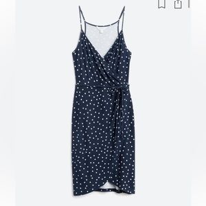 41 Hawthorne Navy and White Faux Wrap Dress